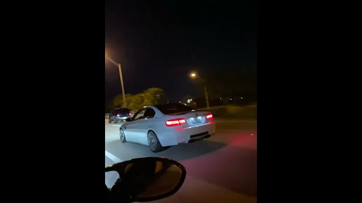 E92 M3 SHOOTS FLAMES #bmwm #m3 #bmwm3 #e90m3 #e92 #e90 #titanium #v8 #v8power #exhaust