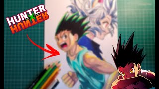 Desenhando Gon X Pitou Hunter X Hunter