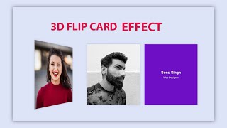 Responsive 3D flip card hover effect | HTML & CSS