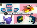 4 diy dollhouse furnitures  how to make dollhouse furniture easily at home  crafts at ease