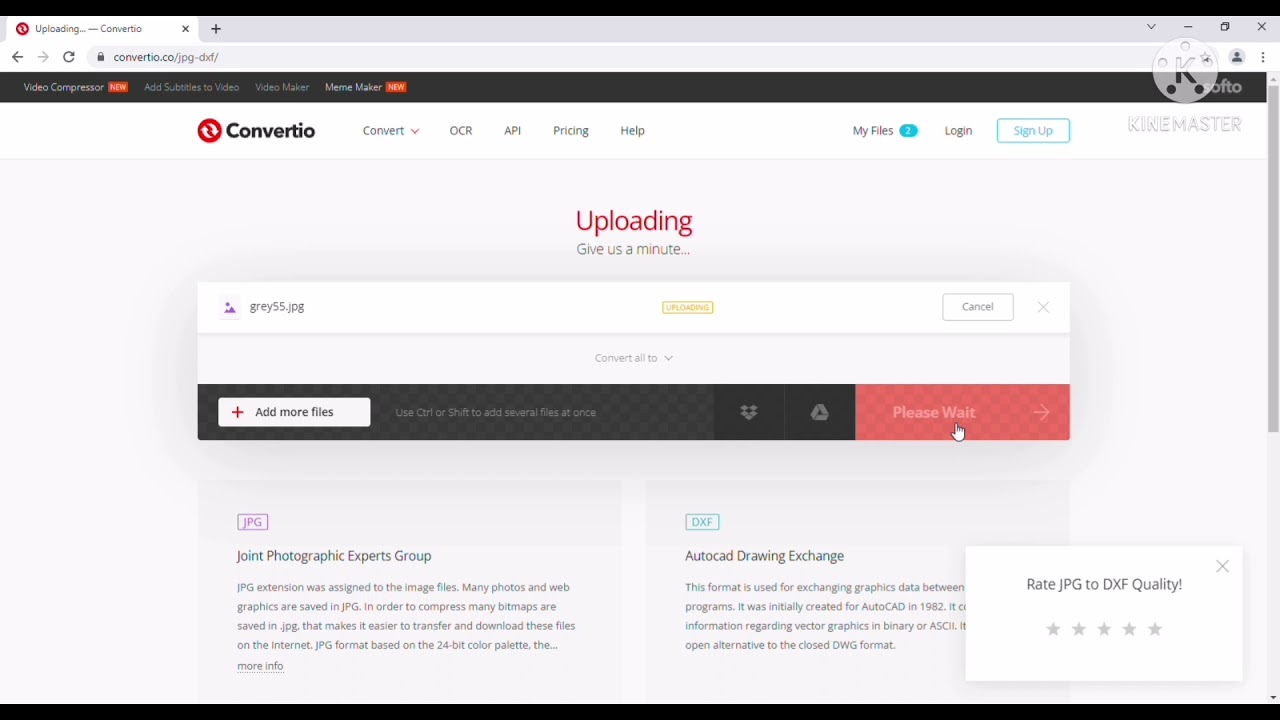 how to convert jpg file into dxf format
