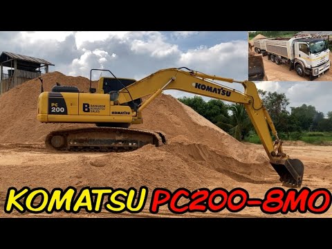 KOMATSU PC2008MO ตักทรายใส่พ่วง FXZ360 (มุมข้างคนขับ)ท่าทรายโชคอุทัย Excavator EP.139