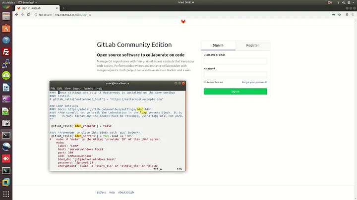 LDAP Authentication wirh Gitlab