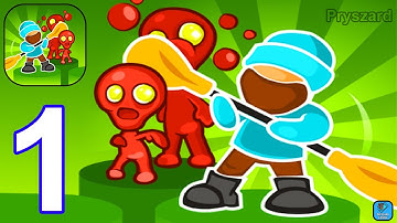 Zombie Crasher - Gameplay Walkthrough Part 1 Zombie Army Commander Base Defense Level 1-6 (Android)