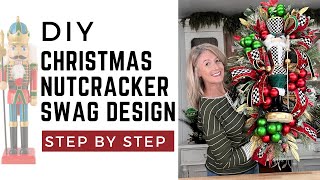 DIY Christmas Nutcracker Swag Design | Step-by-Step Holiday Decor Tutorial #christmasdecor