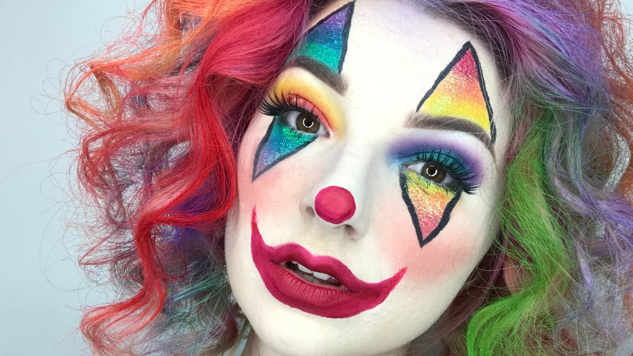 Colorful Clown Makeup Tutorial!!! ll Halloween Looks - YouTube