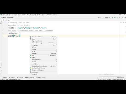 Sort items in list alphabetically in Python