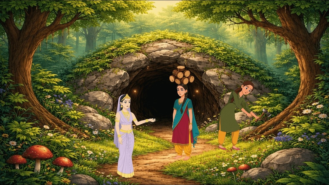 Moral Stories in Telugu | తెలుగు నీతి కథలు | గుహలో నివసిస్తున్న ఇద్దరు అక్కాచెల్లెల్లు