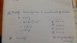 2nd Boolean Function To Minimal Literals