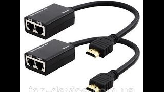 Inland HDMI v1.4 Cable, 8′ Кабель HDMI Extender over Cat5e or Cat6 LAN Up To 98 feet (30m) for 1080P Supports 3D