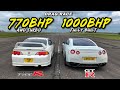 AWD SAVAGES ..1000HP NISSAN GTR vs AWD 770HP HONDA DC5 TYPE R