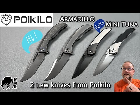 Unboxing part 2 of the 15 awesome Poikilo knives… looking at the Mini Tuna & Armadillo