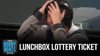 Lunchbox Scratches Off His Lottery Ticket From Balloon Package