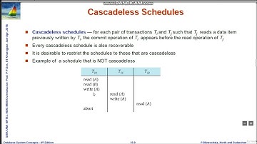 11. Database transaction  --   Cascadeless Schedules