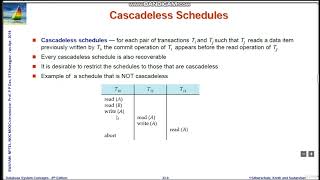 11. Database transaction  --   Cascadeless Schedules