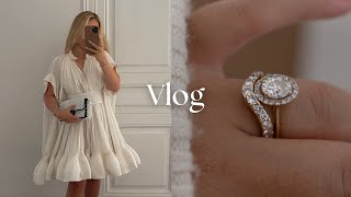 Sunny days in Barcelona: Unboxing the wedding shoes, trying on my Lanvin bridal dress & the rings!