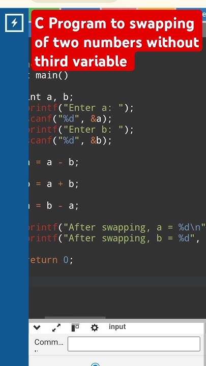 C Program to print the swapping of two numbers without the third ...