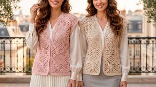 Como hacer BLUSA CHALECO DE UNA SOLA PIEZA CON 1 SOLO CUADRADO TEJIDO