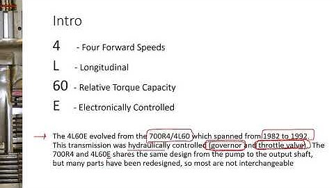 4L60E Introduction, Mechanical Operation and Powerflow