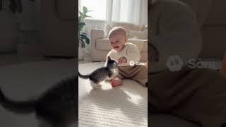 Baby And A Kitten, 7Th, Made By Sora2,