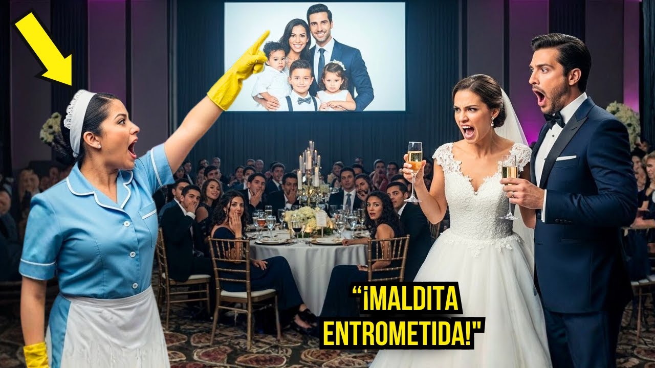 7 SEGUNDOS ANTES DEL BRINDIS.. LA FAXINEIRA PROYECTÓ EN LA PANTALLA LA BODA SECRETA DE LA NOVIA ANTE