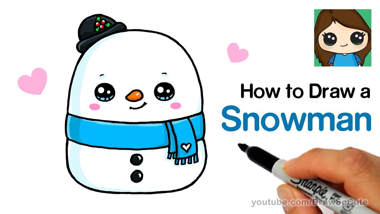 How to Draw a Snowman Face - HelloArtsy