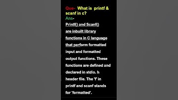 What is Printf & Scanf in C? #shorts #programming #interview questions #vktechlearning
