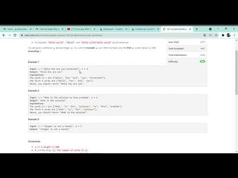 Leetcode 1816. Truncate Sentence | Problem Solving