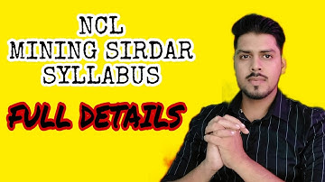 NCL MINING SIRDAR SYLLABUS