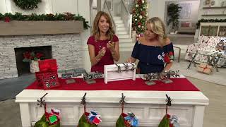 Haute Decor Set of 4 MantleClip Stocking Holder & Storage Box on QVC