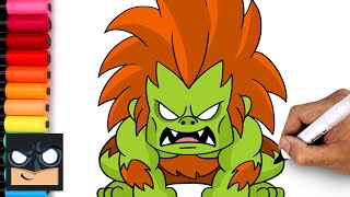 how to draw blanka street fighter