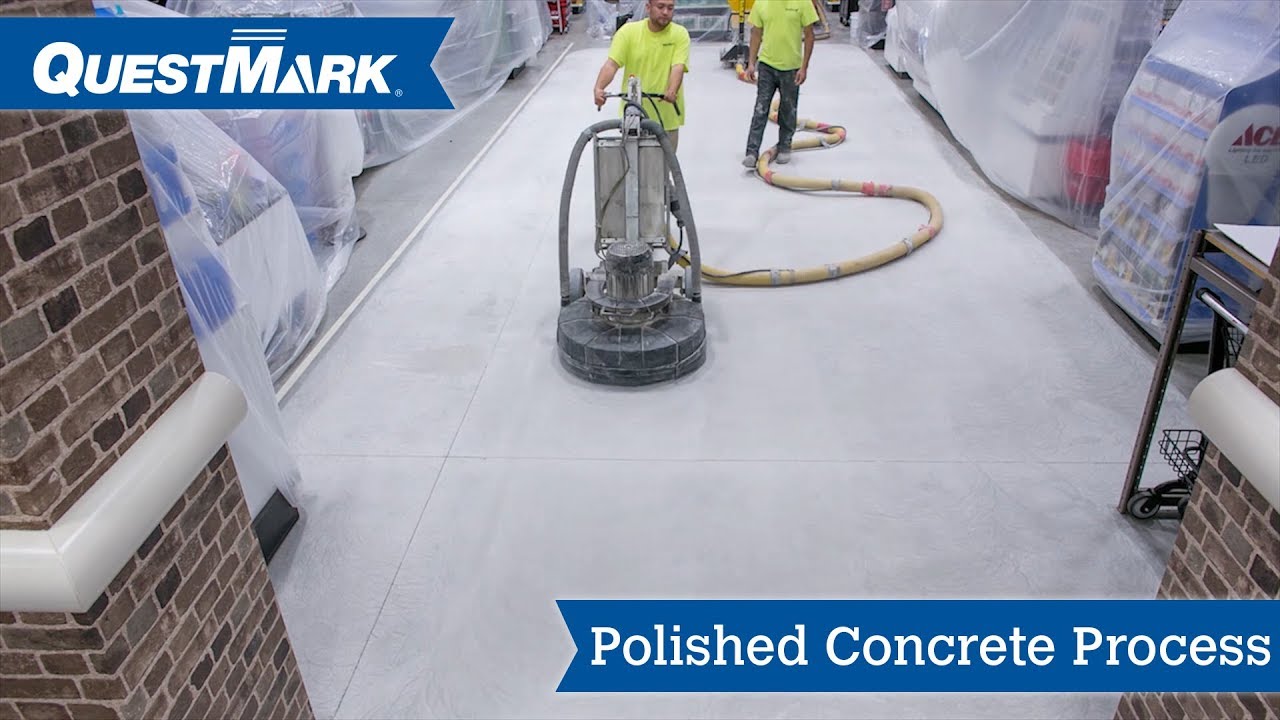Concrete Floor Polishing Being Performed by QuestMark's Flooring