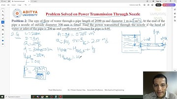 Lecture 140 Problem Solved on Power Transmitted Through Nozzle2 in #Fluid #Mechanics