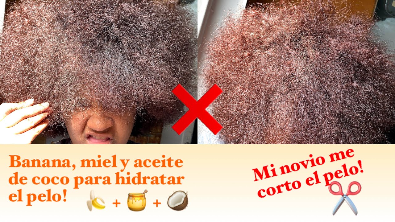 BANANA, MIEL y ACEITE DE COCO para Hidratar el pelo + Mi novio me corta el cabello | Findingmanu YouTube