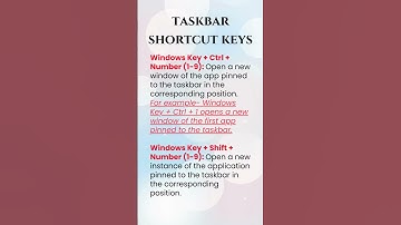 Windows Taskbar Shortcuts keys #computerkeys #education #knowledge #shortcutkeys #trending #learning
