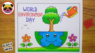 World Environment Day Drawing / Environment Day Poster Drawing / Environment Day Drawing Easy Steps