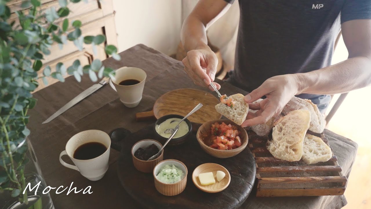 vlog|加水90%口どけリュスティック｜のせるだけ４つの無限トッピングレシピ｜シンプルが１番難しい｜no-knead rustic bread.