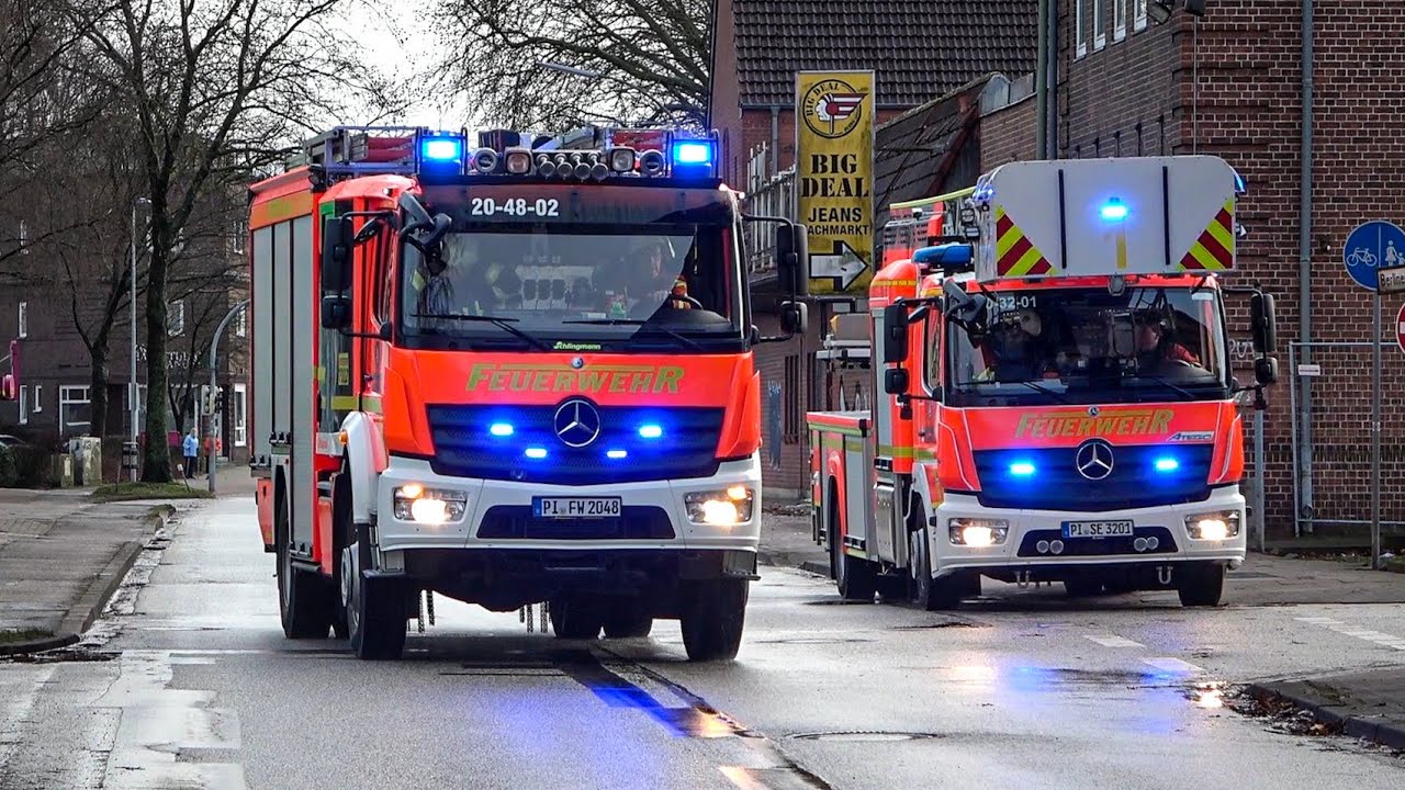 [REALALARM während ÜBUNG - FEUER in GARTENLAUBE!] - Einsatzfahrten Freiwillige Feuerwehr Elmshorn