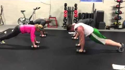 Blastoff push-up with t- rotation and tuck