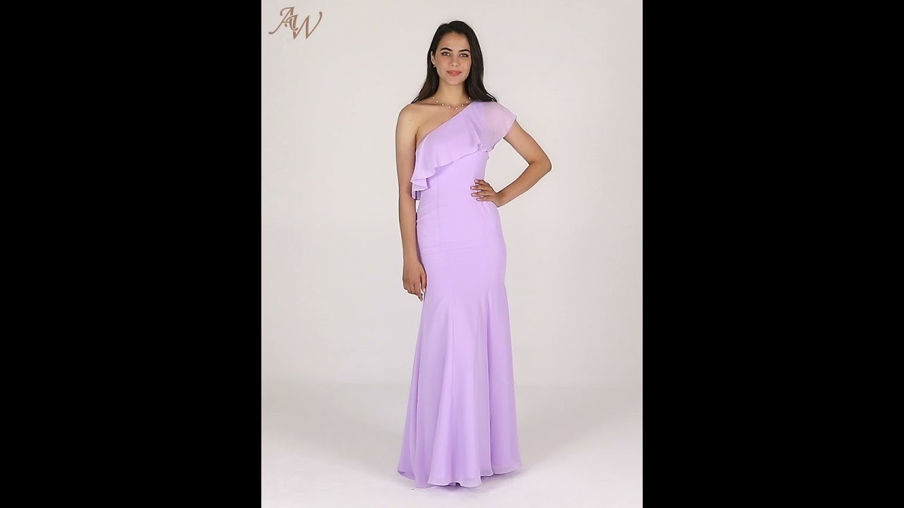 Asymmetrical Neckline Bridesmaid Dress | AW Felicia Dress
