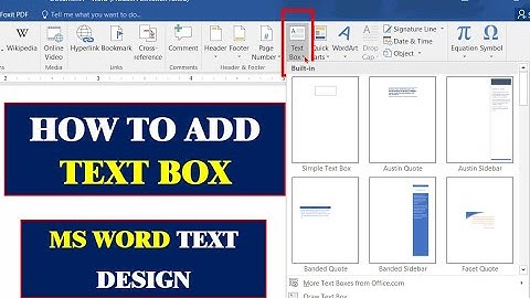 Add text box in MS Word - MS Word Tutorial