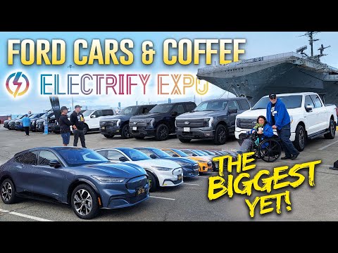 Electrify Expo Cars & Coffee with Ford EVs! Almost 100 Electric Vehicles!