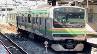 【E231系U67編成5両 新前橋での車輪転削完了に伴う返却回送】E231系1000番台ヤマU67編成が大宮駅7番線に到着停車するシーン(回8922M)2023.10.20〜ジョイント音最高!〜