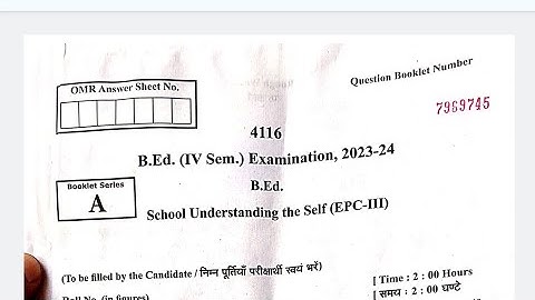 BD 403 School understanding the self  #rmpsu | analysis | School understanding the self B.ed.4th Sem
