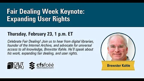 Fair Dealing Week Keynote: Expanding User Rights