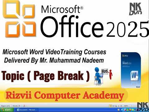 Lesson # 30 Page Break Microsoft Office Word | Microsoft 365 | Tutorial Urdu & Hindi Step by Step Ln