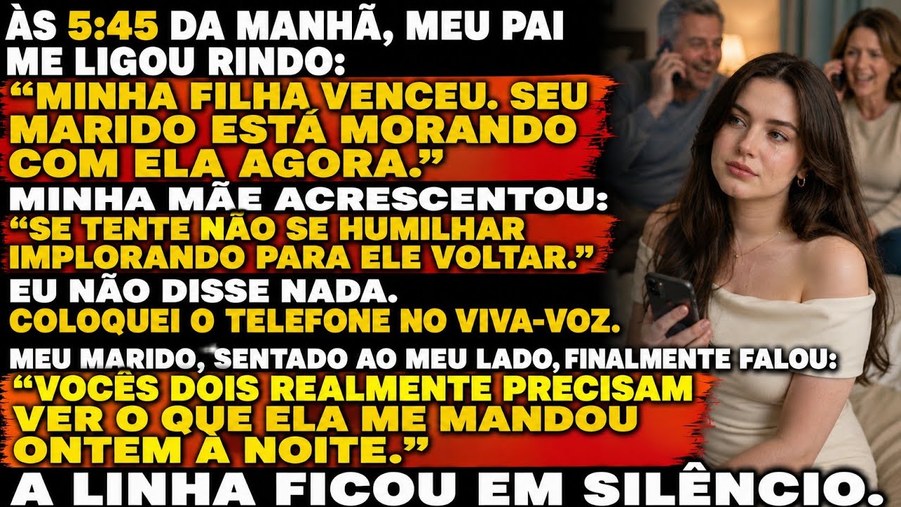 Na manhã de domingo, às 5:45, o meu próprio pai ligou-me a rir pelo altifalante, a celebrar que a minha irmã tinha “roubado” o meu marido. A minha mãe entrou na chamada: “É melhor começares a...