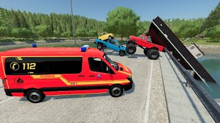 Ambulance saves Monster Truck and Boat from huge crash | Farming Simulator 22 screenshot 2