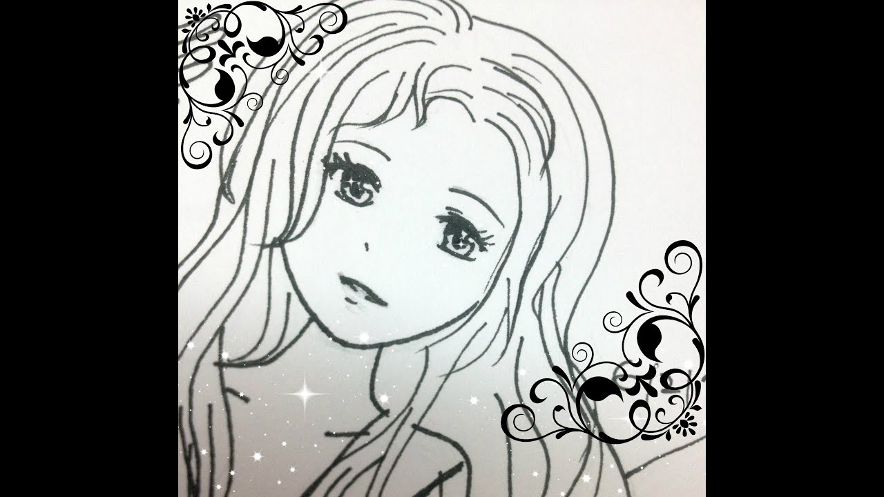 Draw Anime Girl Stylish Black White