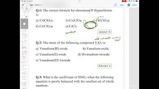 General chemistry 101, questions, naming of ionic compounds, CH.2